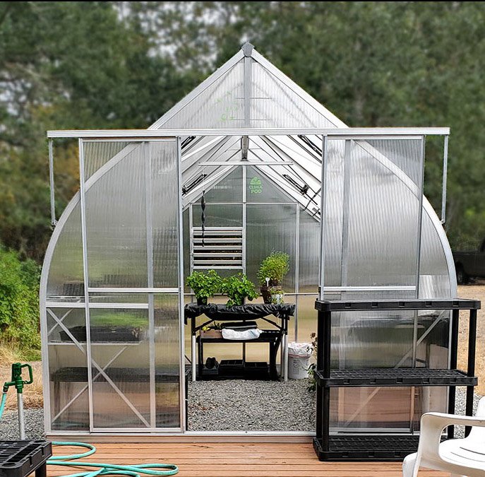 ClimaPod 9x14 4mm polycarbonate Greenhouse Kit with aluminum frame