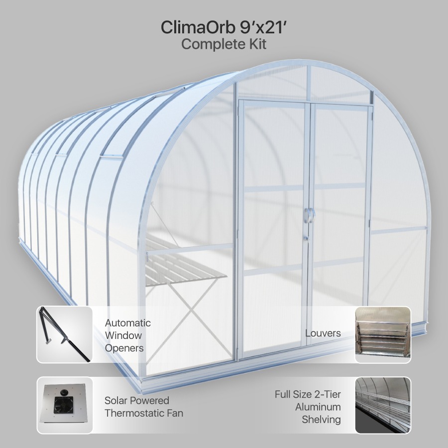 9x21 Tunnel Greenhouse ClimaOrb Complete Kit