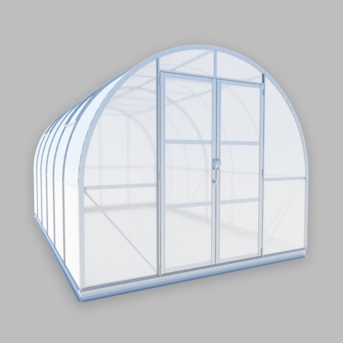 9x14 small Tunnel Greenhouse ClimaOrb aluminum with polycarbonate